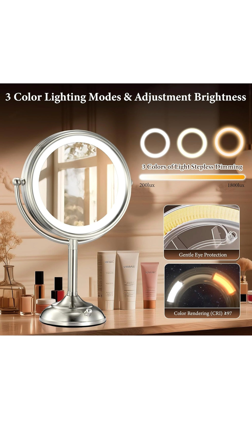 Large makeup mirror
