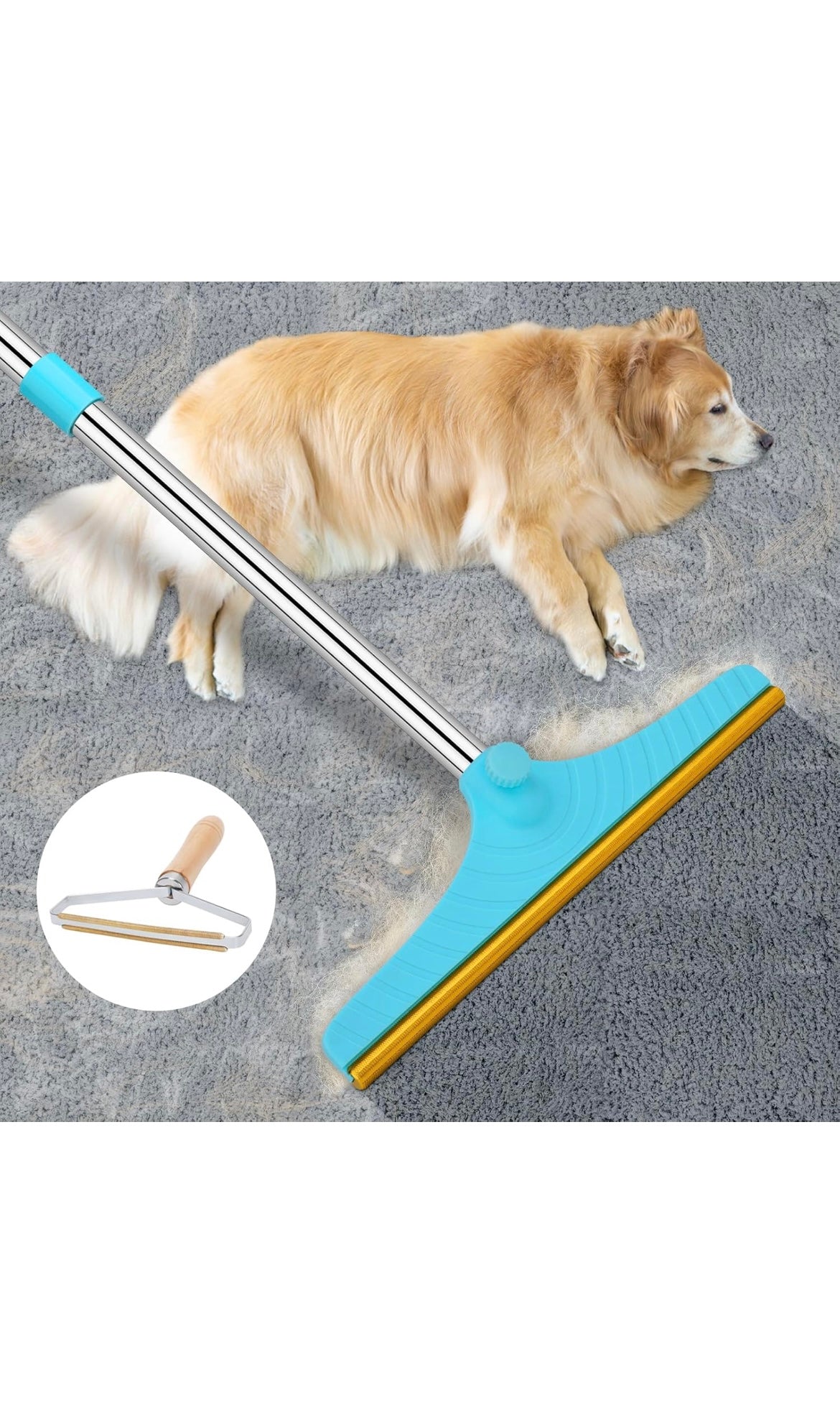 Pet hair removal broom