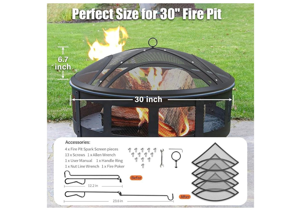 Tusgenk Fire Pit Spark Screen.