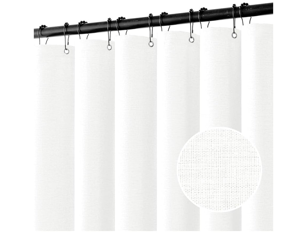 Extra long linen shower curtain