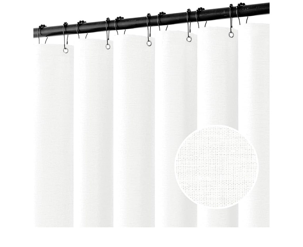 Extra long linen shower curtain