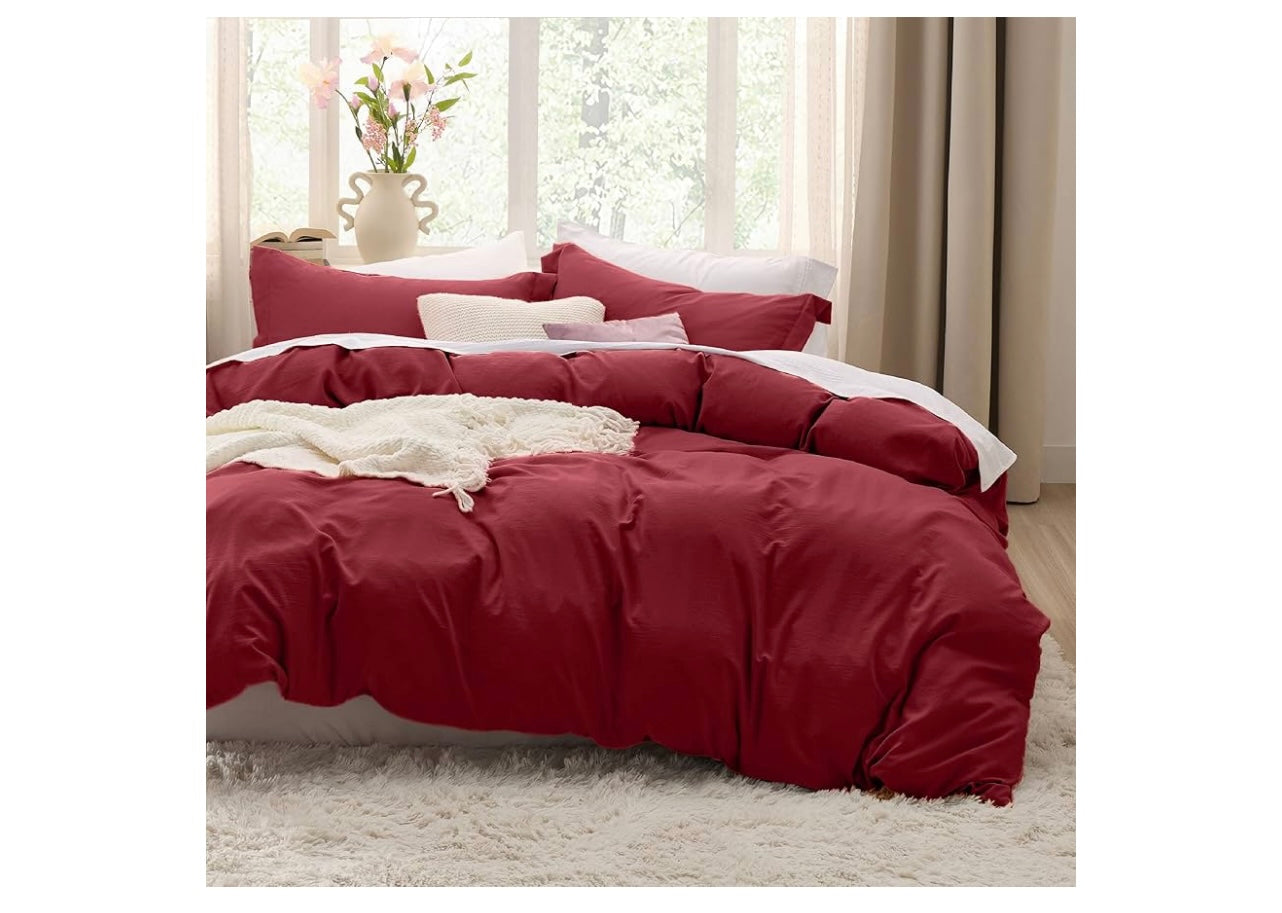 Bedsure Red Duvet Cover King Set.