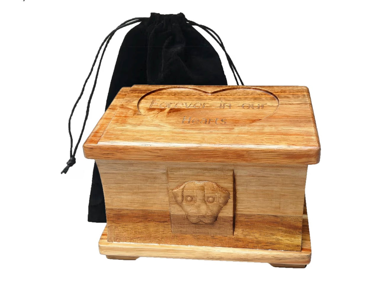 Pet Memorial Urn for Dogs or Cats Ashes, Solid Acacia Wooden Funeral Pets Memorial Urns, Cremation Urns Keepsake Memory Box for Loss Pets, Ashes Urn for Pets (Natural Color, M)