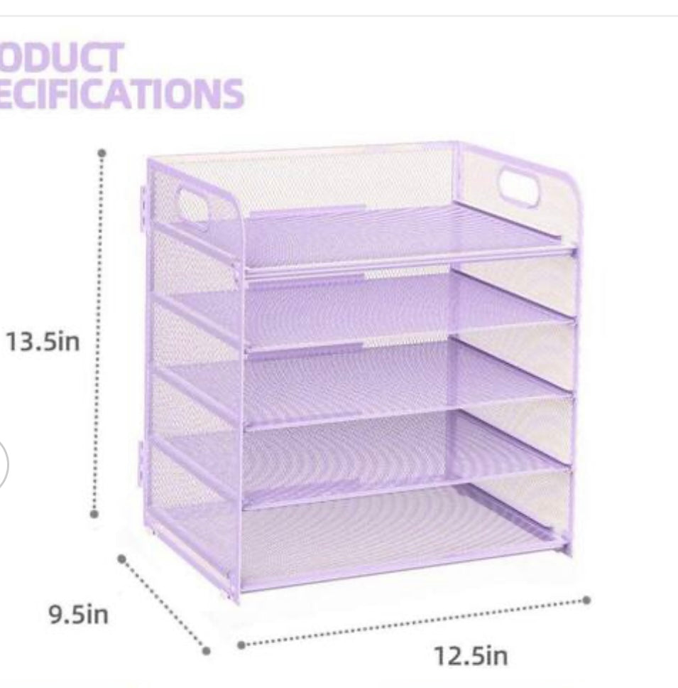 Purple 5-Tier Organizer With Handles.