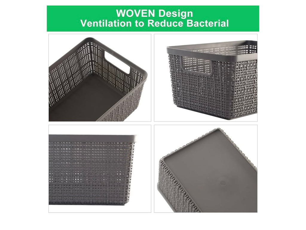 6 plastic Storage bins.
