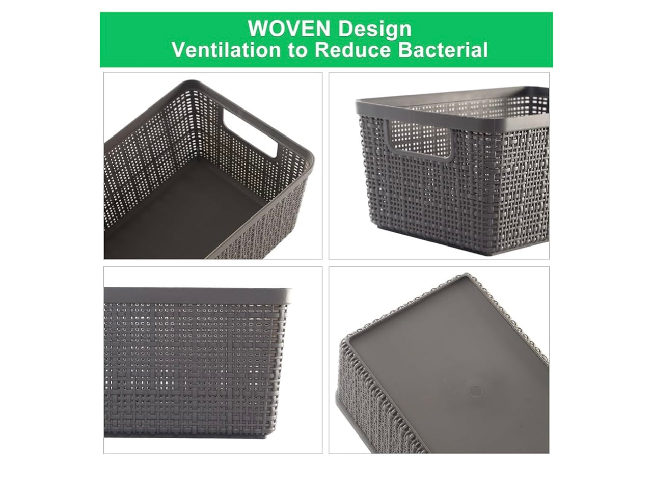 6 plastic Storage bins.