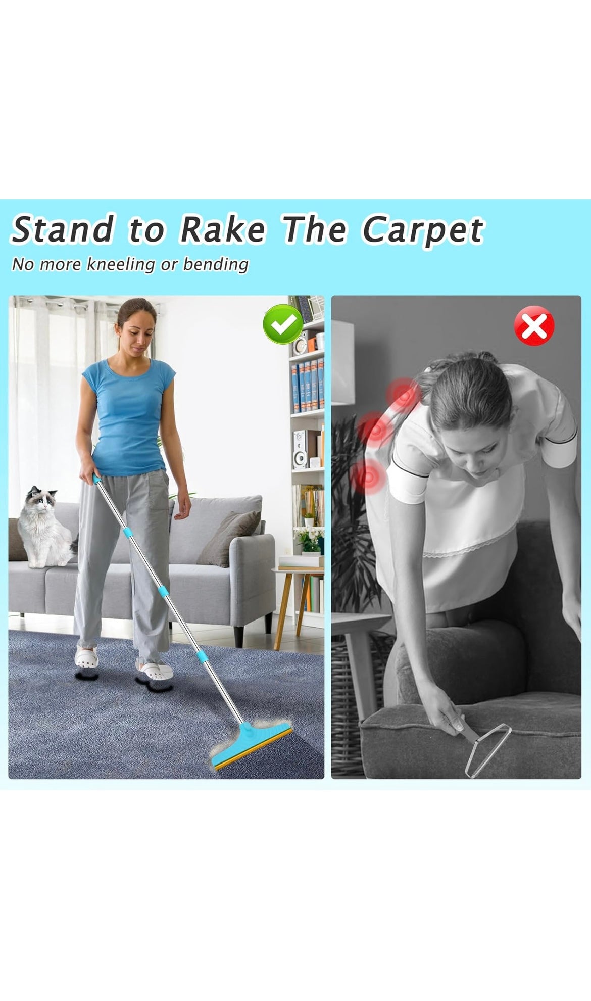 Pet hair removal broom