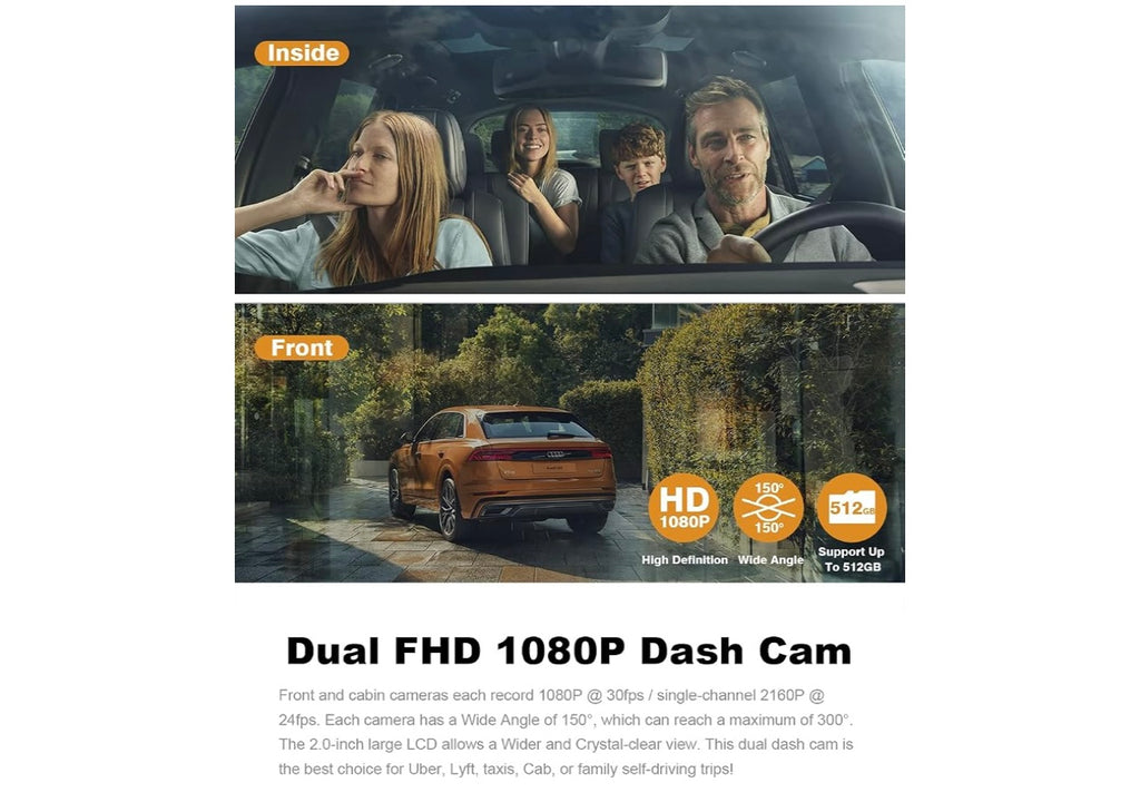 Pruveeo Dash Cam Front And Inside.