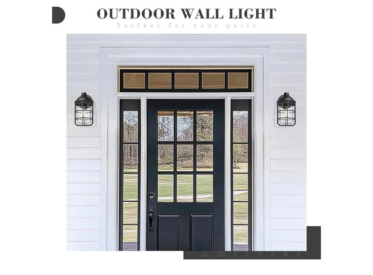 Emlivair 2-pack Outdoor wall lanterns.