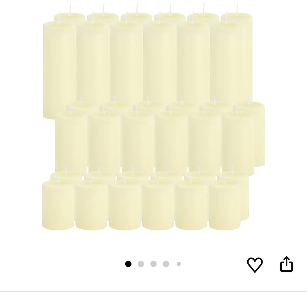 36 pcs scentless candles