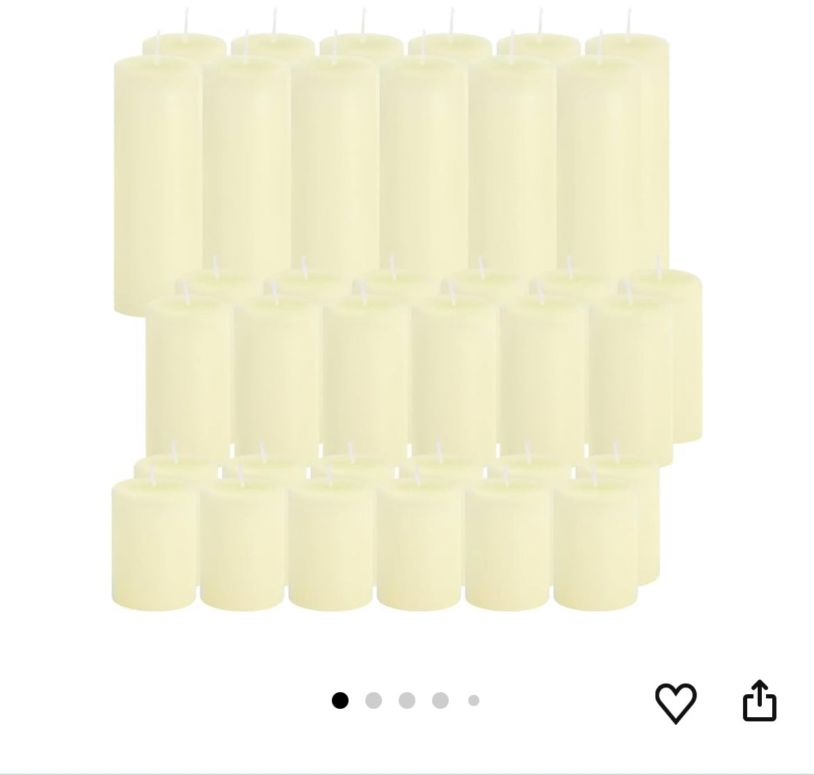 36 pcs scentless candles
