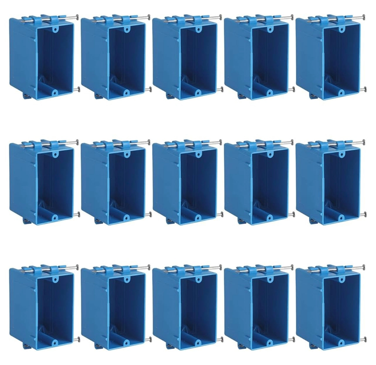 15 Pack 18cu. Single Gang Electrical Outlet Boxes.