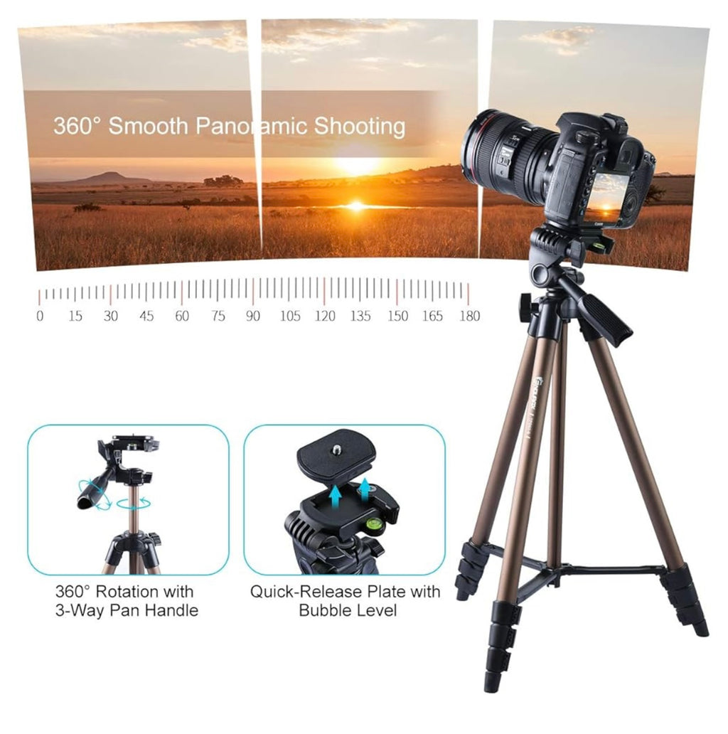 Endurax 60” Tripod for Camera and Phone Tripod with Universal Holder.