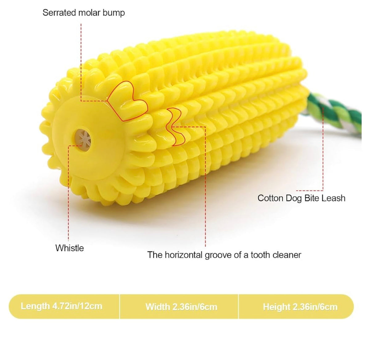 Dog Chew Corn Toy,for Aggressive Chewers Small Medium Large Breed,Interactive Squeaky Dog Tooth Cleaning Tool Water Float Toy,Suitable for Small,Medium and Large Dogs
