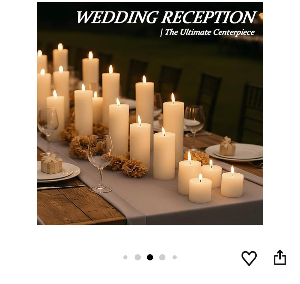 36 pcs scentless candles
