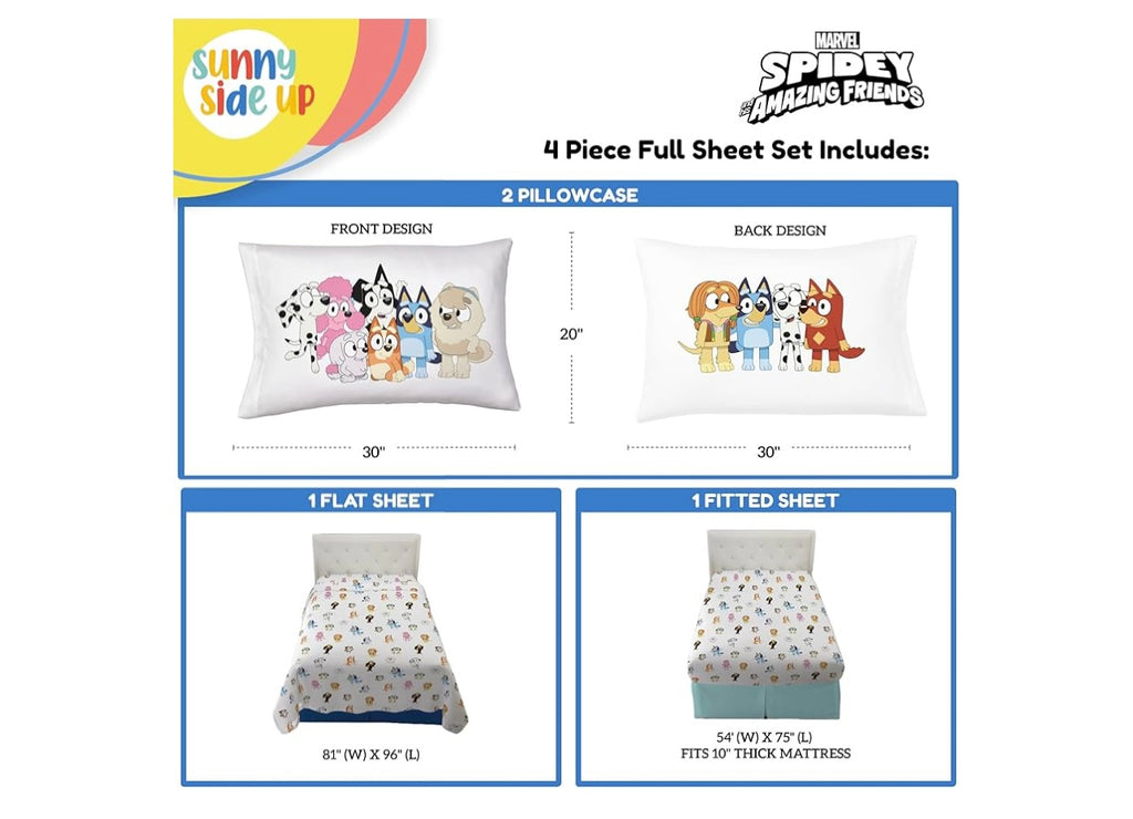 Sunny Side Up Bluey and Friends sheet set
