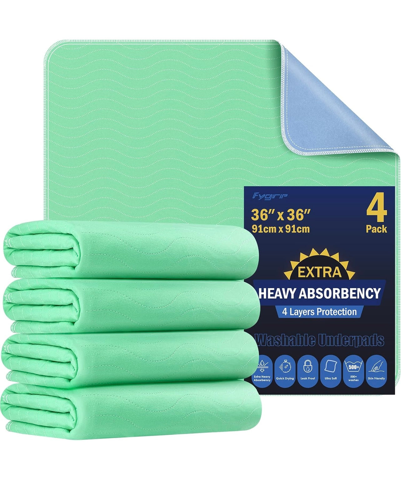 Huger 36x36 extra Heavy Absorbency Washable Underpads.