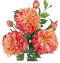 Orange Peonies Artificial Flowers 3Pcs Fall Flowers for Fall Decoration 27.5" Real Touch Silk Faux Peony Flower with Long Stems for Home Autumn Floral Arrangement Vase Table Centerpieces Bouquet Decor