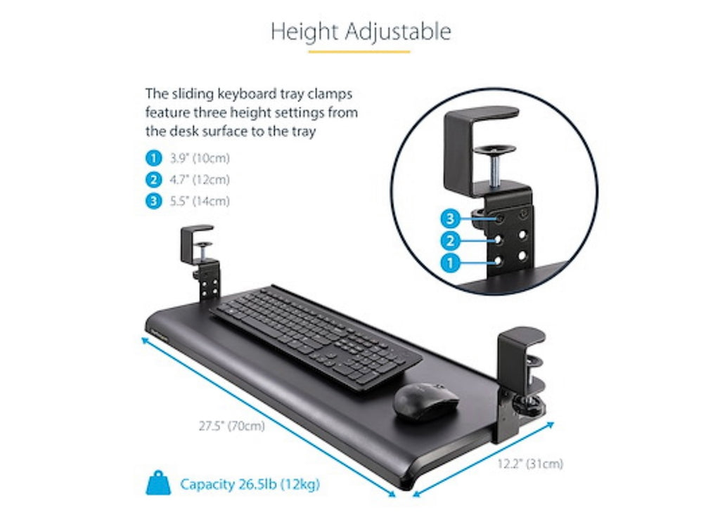Supcline Clamp Keyboard Tray.
