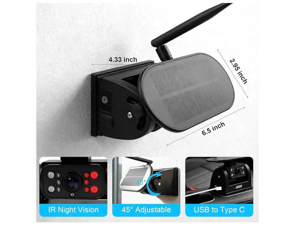 Magnetic solar wireless backup camera