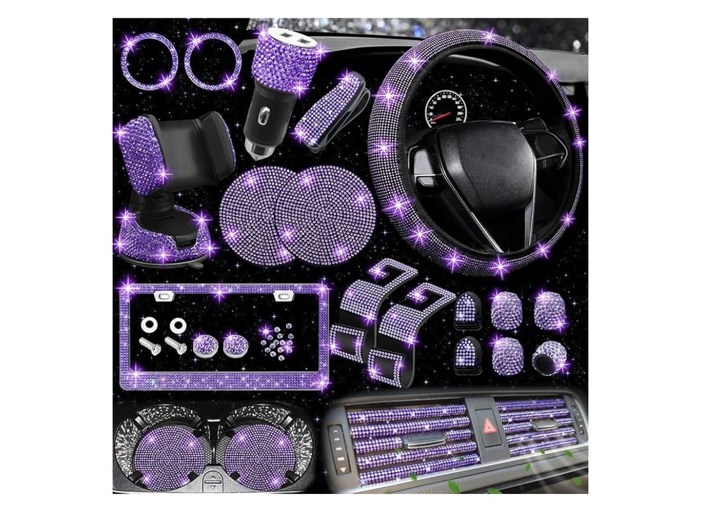 NBTEPEM Purple Violet Bling Car Accessories.