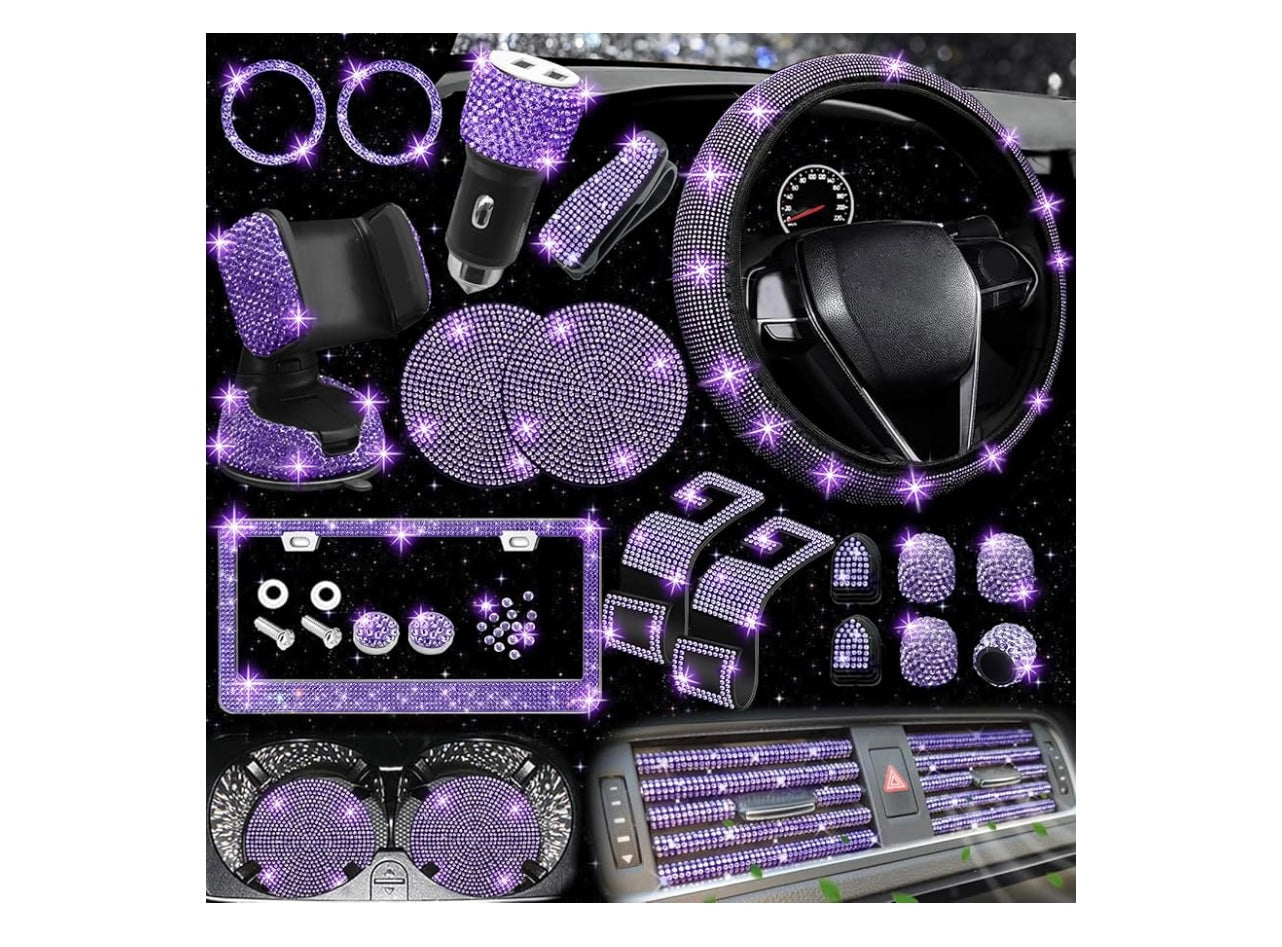 NBTEPEM Purple Violet Bling Car Accessories.