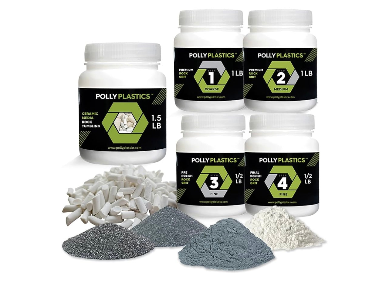 Polly Plastics Rock Tumbler Grit and Polish Refill.