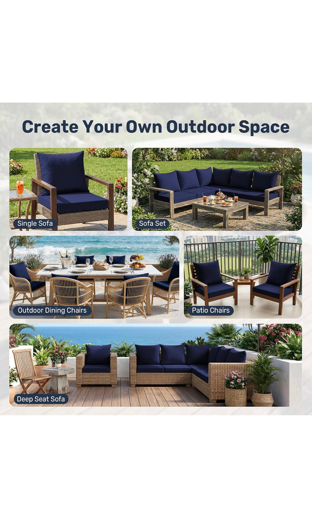 Outdoor seat cushion