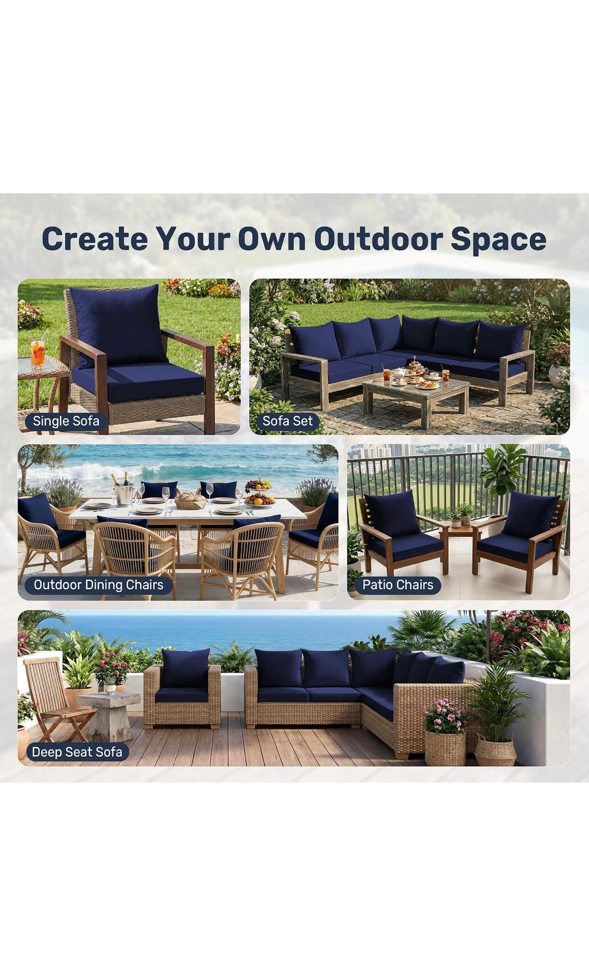 Outdoor seat cushion