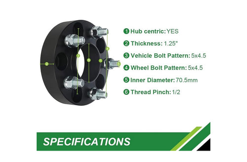 2pcs Black Wheel Spacers.