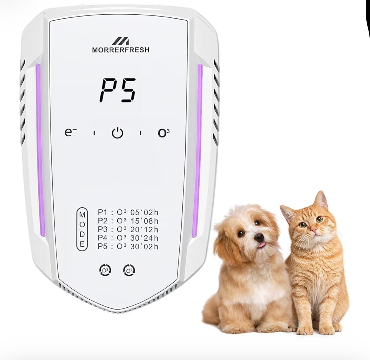 Ozone Odor Eliminator for Strong Odor 99% Cat Litter Deodorizer Dog Poof Odor Removal Air Ionizers for Home Portable Air Purifier for Pets Toilet Wardrobe Shoe Garage Room Cabinet White