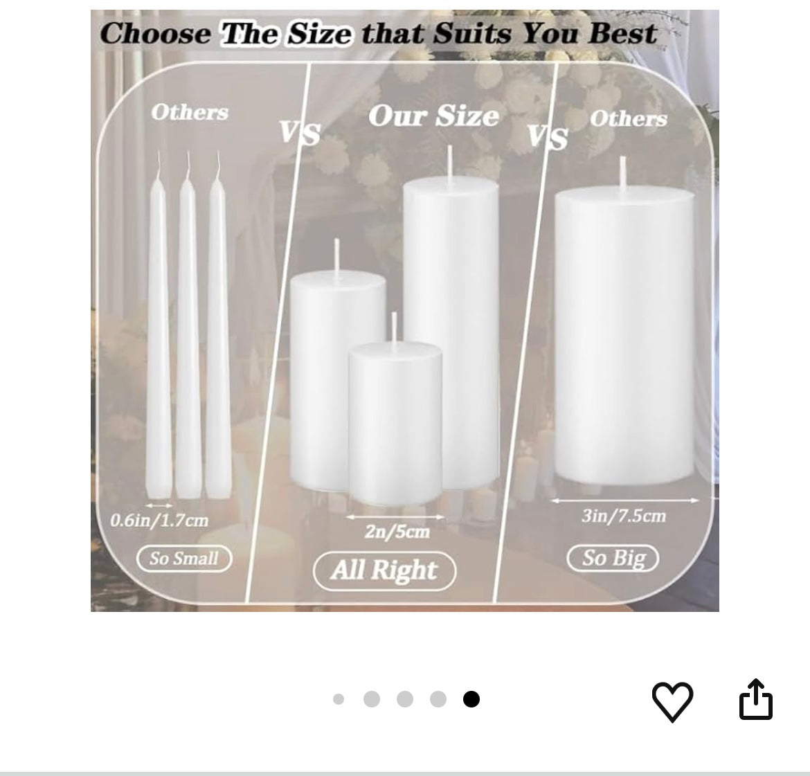 36 pcs scentless candles