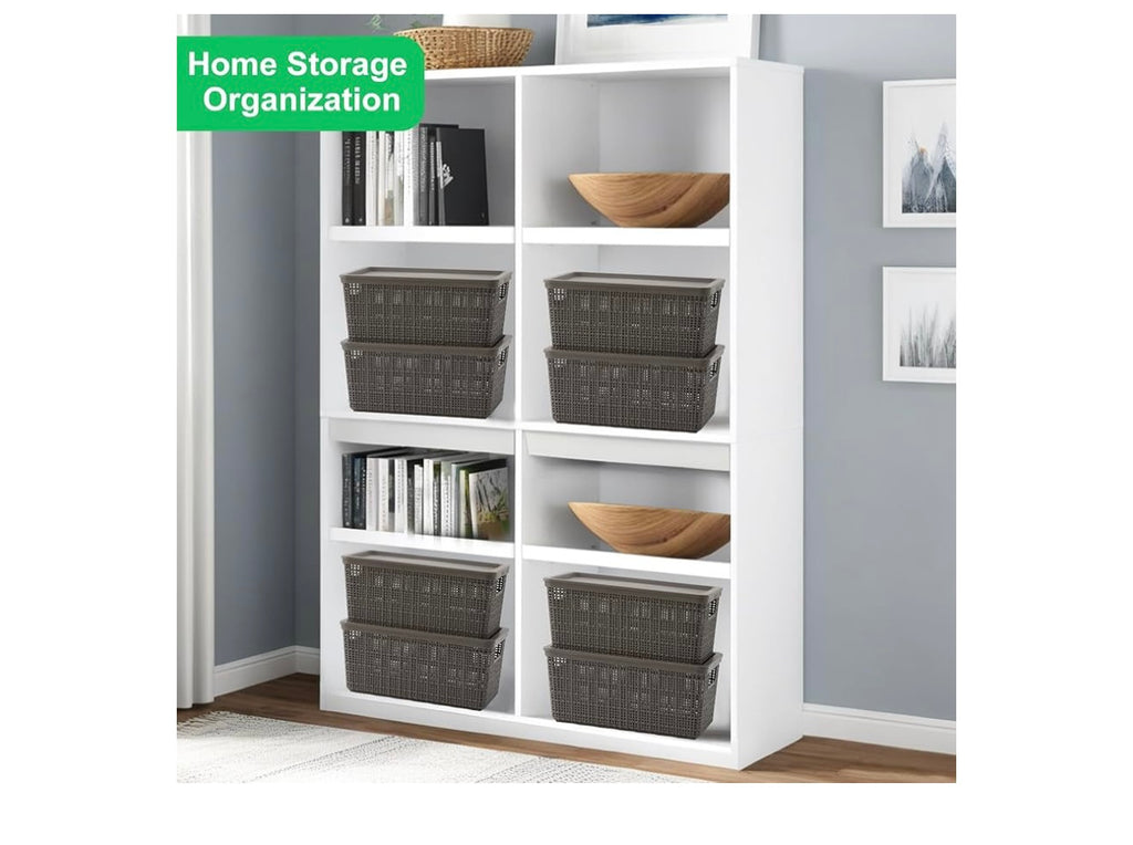 6 plastic Storage bins.