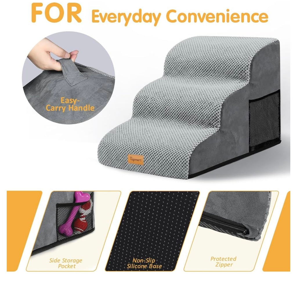 Topmart 3 Tiers Foam Dog Ramp/Stairs.