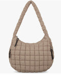 Quilted Puffer Tote Bag for Women Large Crossbody Bag Lightweight Nylon Puffy Quilted Carryall Hobo Puff Shoulder Bag