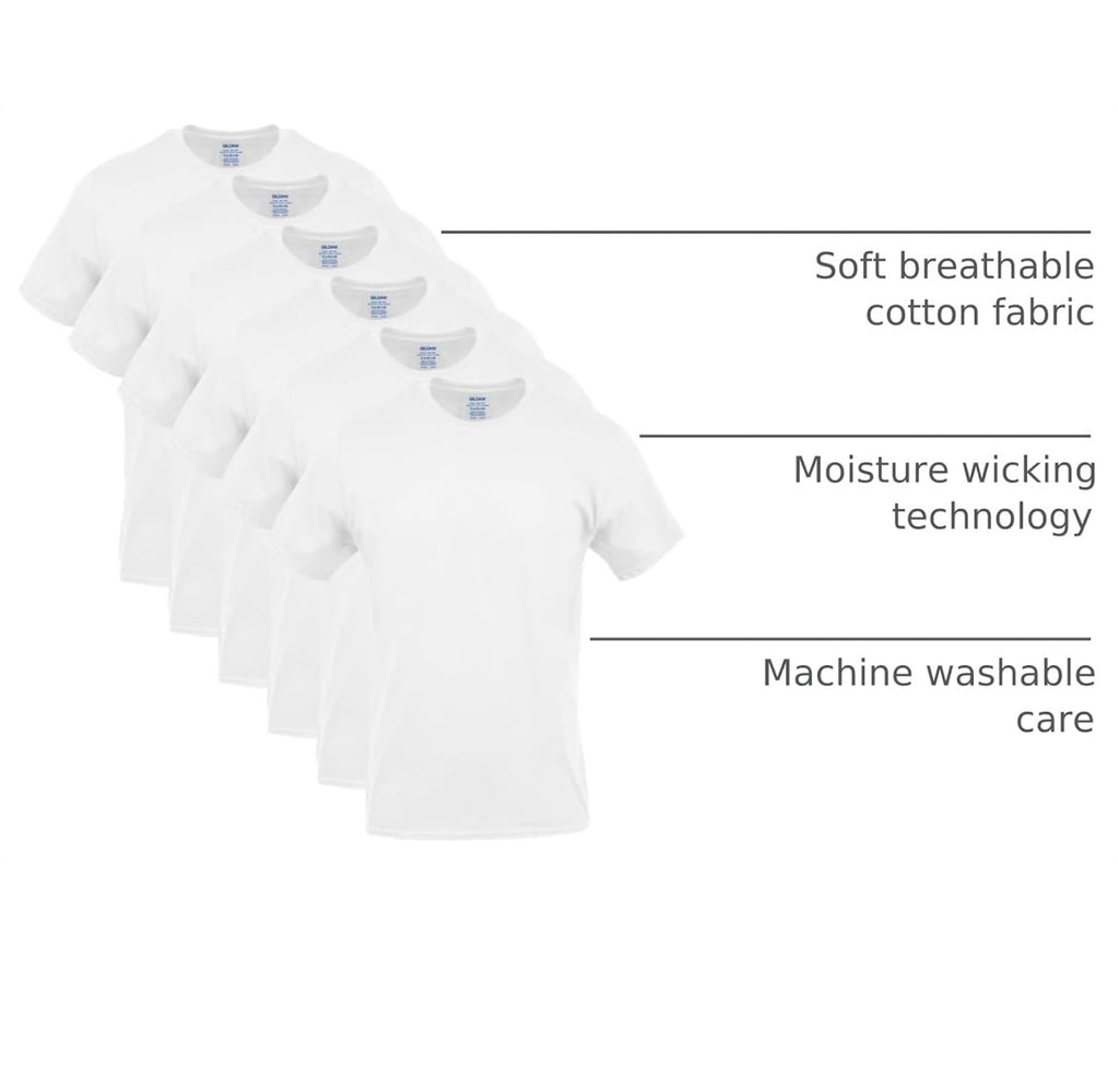 Gildan Men's Crew T-Shirts, 6 pack, Style G1100