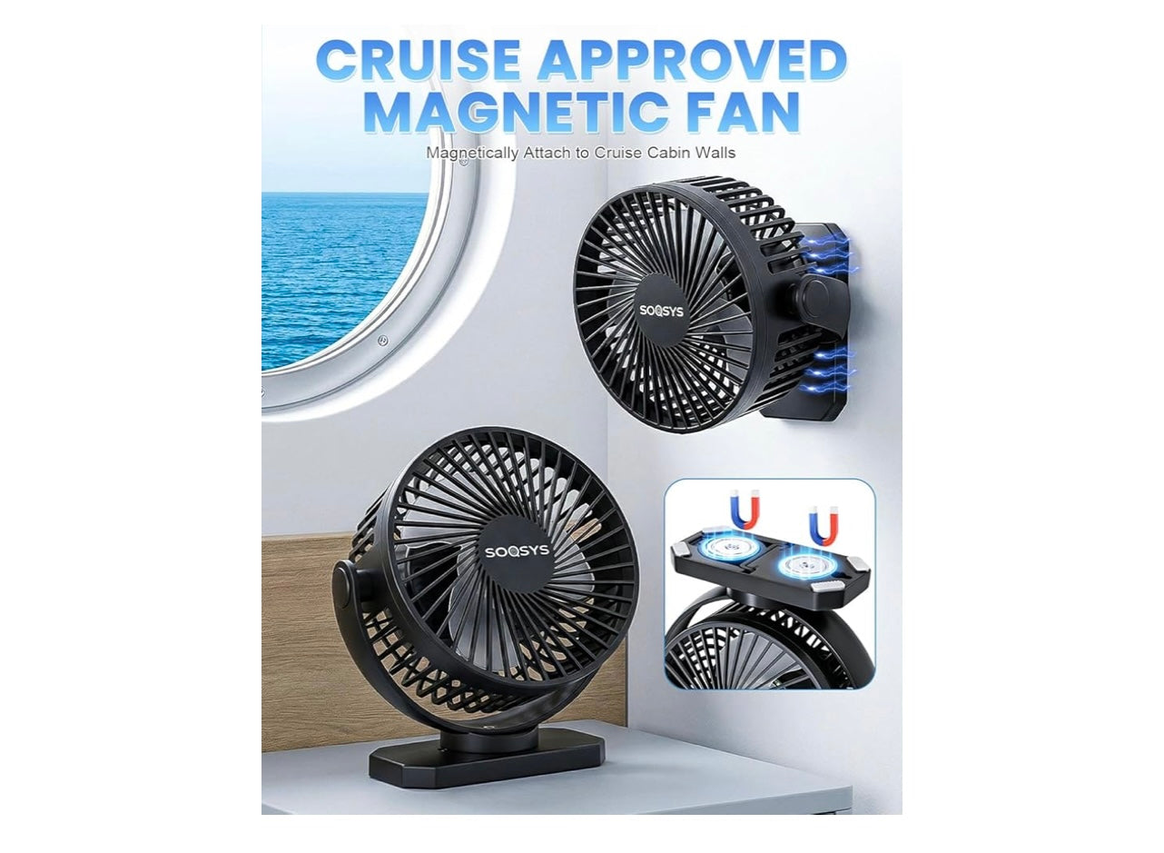 Soqsys Magnetic Fan Rechargeable Fan.