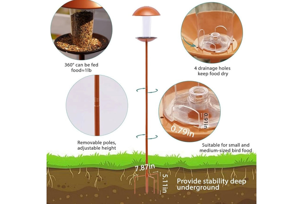 Bird Feeder Round With Garden Stake