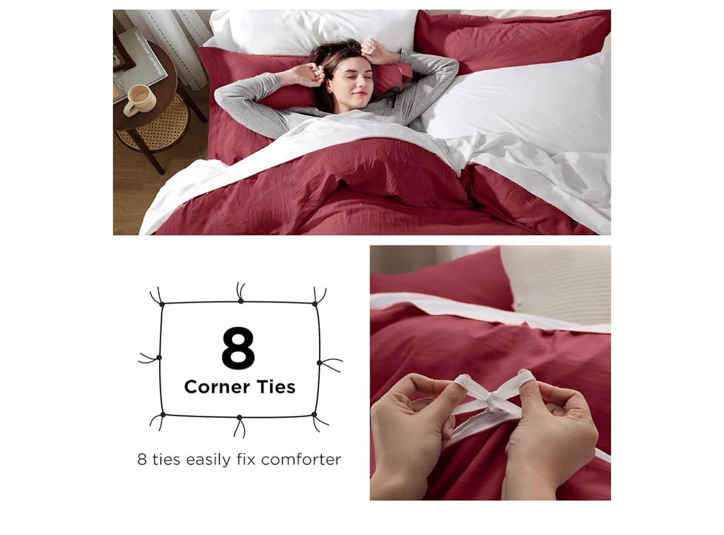 Bedsure Red Duvet Cover King Set.