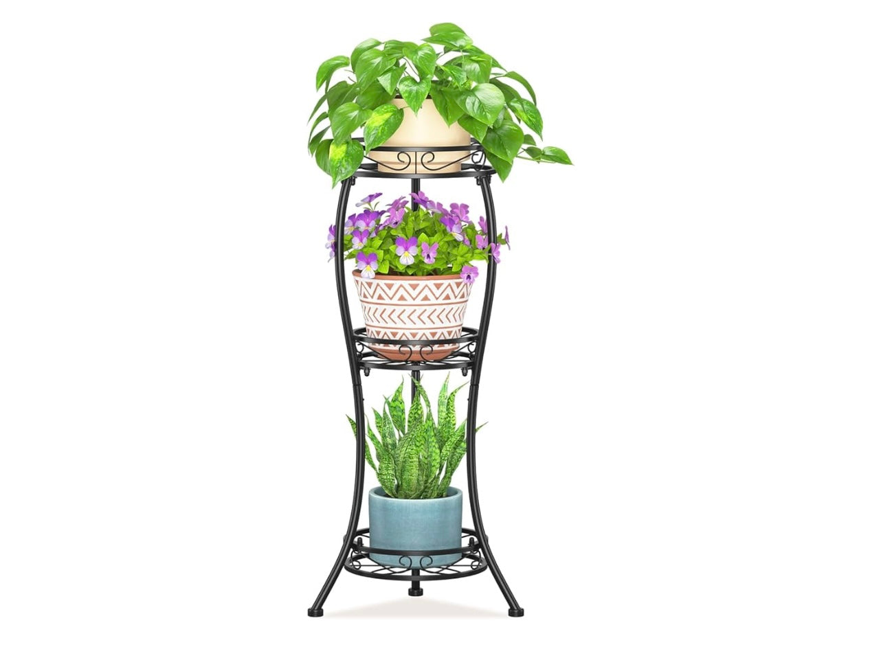 Lasloza Black 3 Tier Tall Plant Stand.