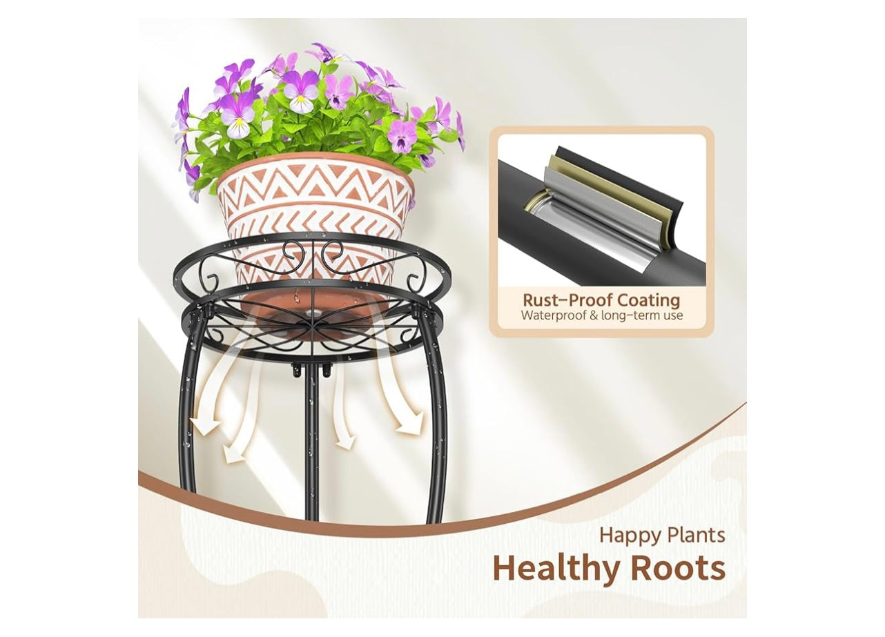 Lasloza Black 3 Tier Tall Plant Stand.