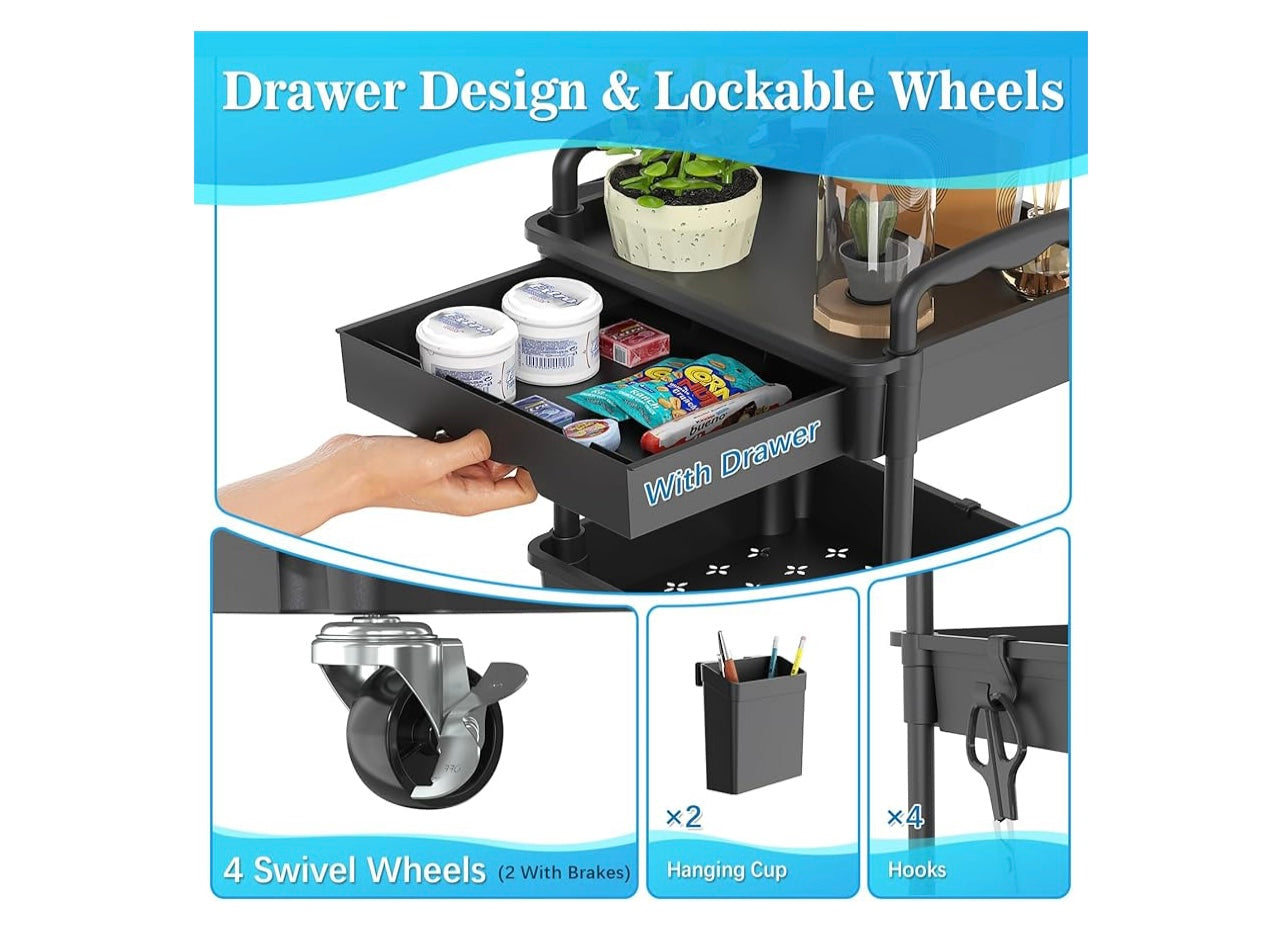 Sunally 3 tier rolling cart.