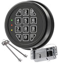 High Security Electronic Safe Lock Replacement Keypad with Solenoid Lock & 2 Override Keys, Fit Safe Box and Mor
