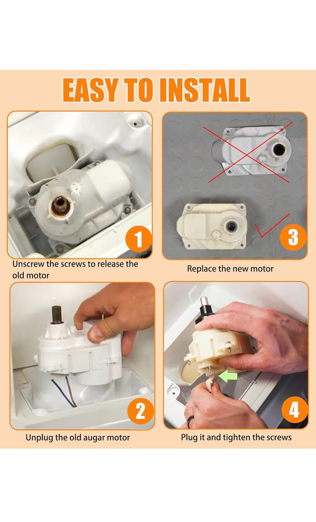 Ice dispenser auger motor