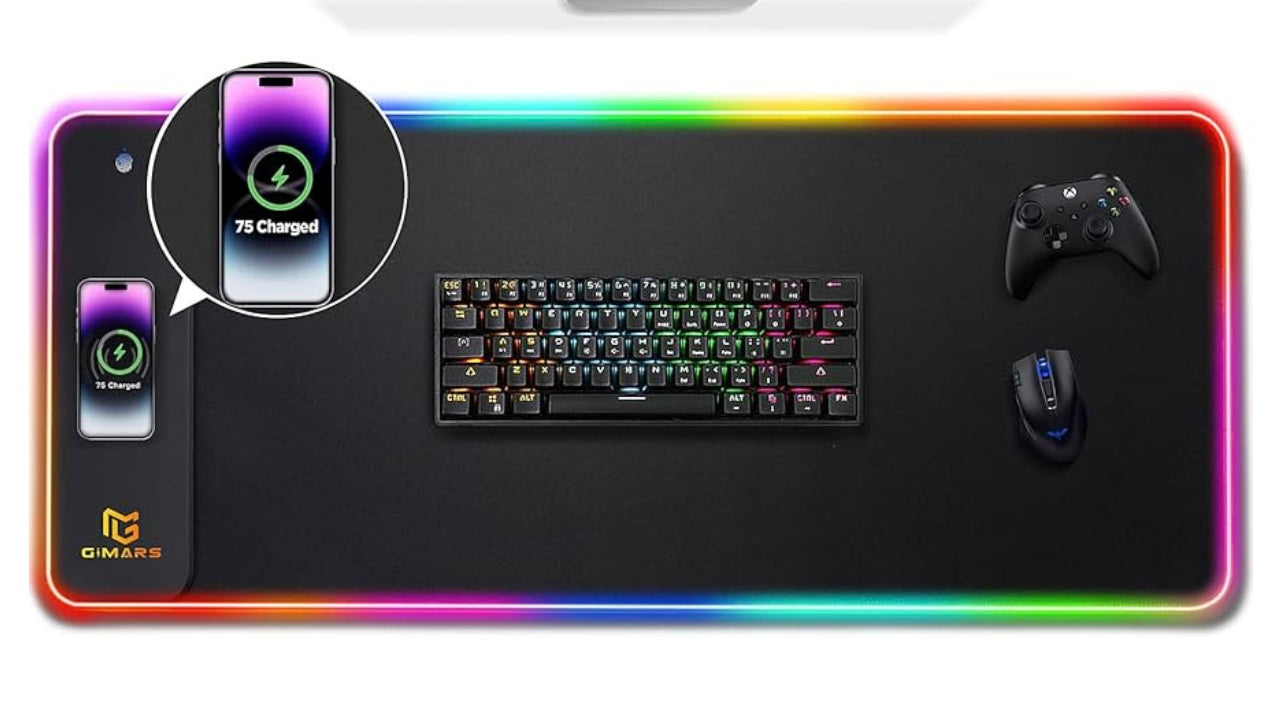 Gimars 15w Wireless Charging RGB Gaming Mouse Pad.