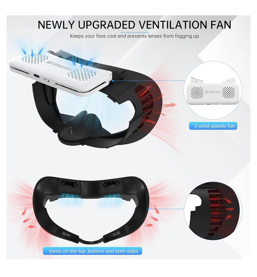 Face cover pad with cooling fan for meta quest 3