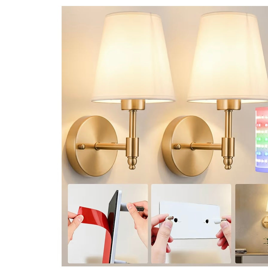 2 pack, Gold Wall Scone Light Fixtures.