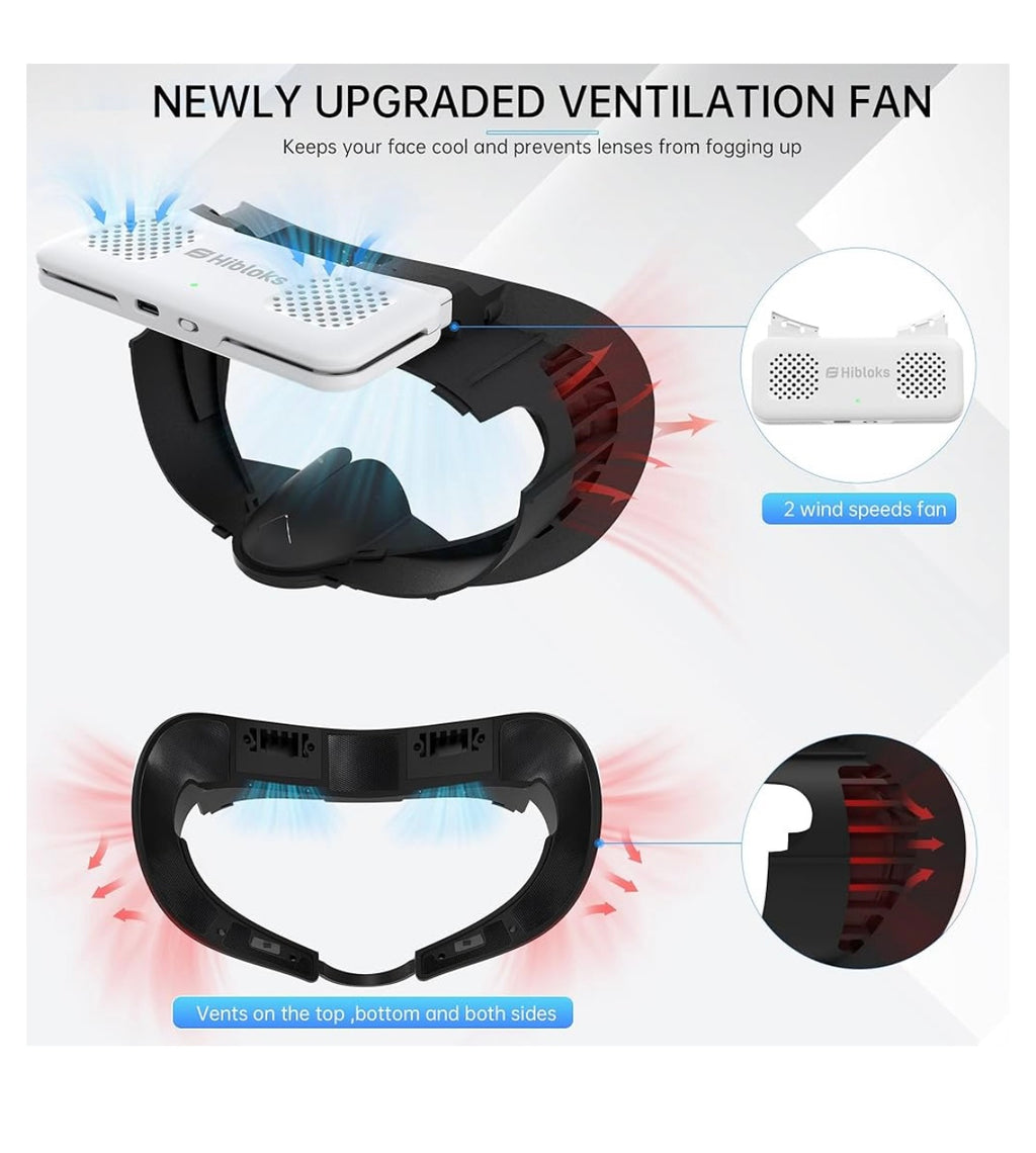 Face cover pad with cooling fan for meta quest 3