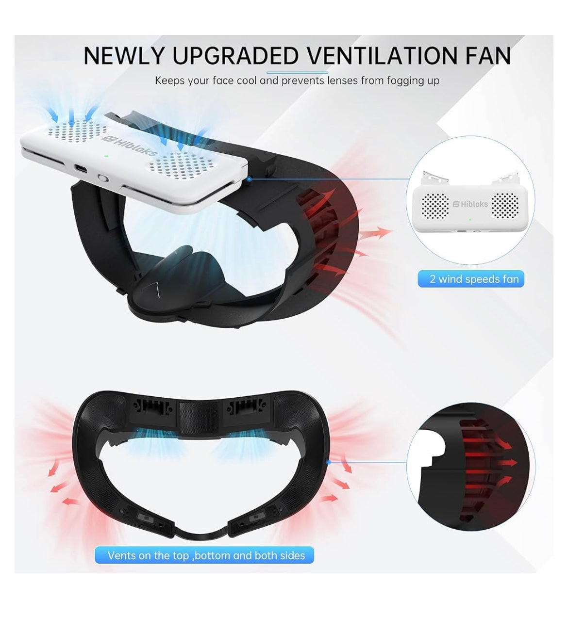 Face cover pad with cooling fan for meta quest 3