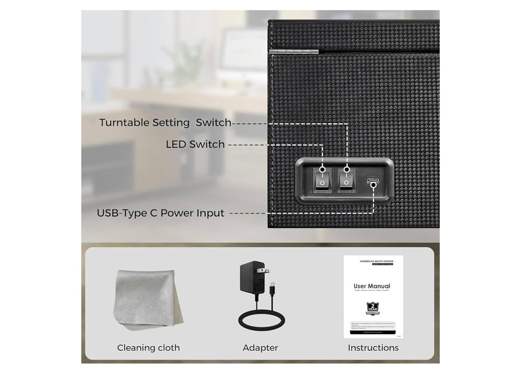 Anwbroad Carbon Fiber Automatic Watch Winder.
